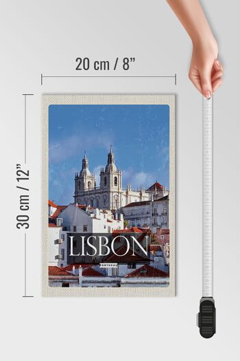Panneau en bois voyage 20x30cm architecture Lisbonne Portugal 4