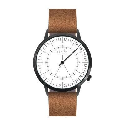 Antoine Blanche 24H Watch - Brown Leather Strap