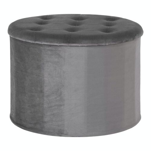 Turup Pouf - Turup pouf with storage in dark grey velvet
