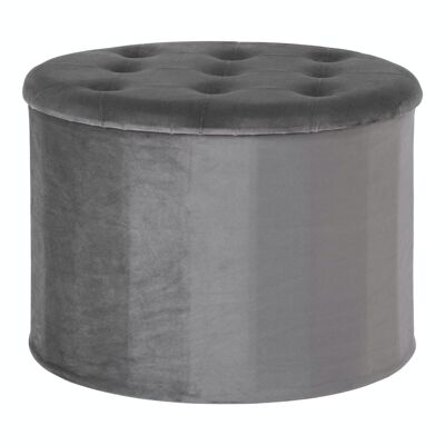 Turup Pouf - Pouf Turup con contenitore in velluto grigio scuro