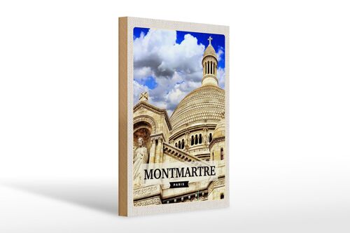 Holzschild Reise 20x30cm Montmartre Paris Architektur