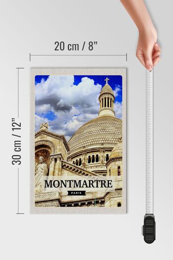 Panneau en bois voyage 20x30cm Montmartre Paris architecture 4