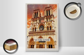 Panneau en bois voyage 20x30cm Notre-Dame Paris architecture art 2