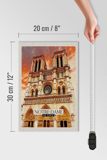 Panneau en bois voyage 20x30cm Notre-Dame Paris architecture art 4