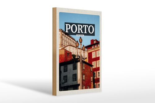 Holzschild Reise 20x30cm Porto Portugal Altstadt Tourismus