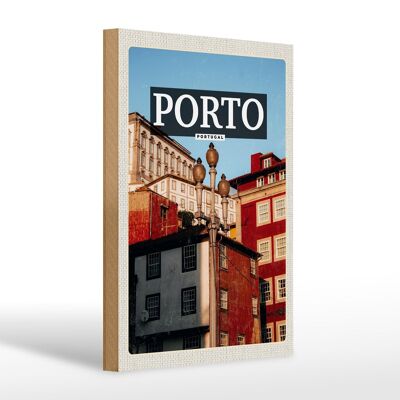 Holzschild Reise 20x30cm Porto Portugal Altstadt Tourismus