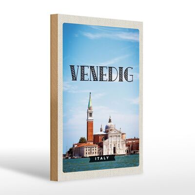Cartello in legno da viaggio 20x30 cm Poster turistico di Venezia Italia