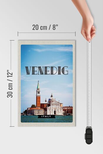 Panneau en bois voyage 20x30cm affiche touristique Venise Italie 4