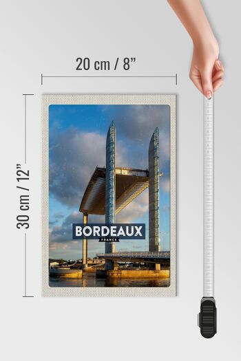 Panneau en bois voyage 20x30cm Bordeaux France pont levant tourisme 4