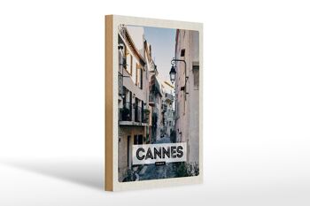 Panneau en bois voyage 20x30cm Cannes France architecture rue 1