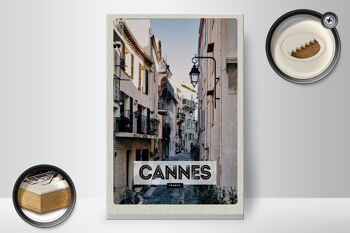 Panneau en bois voyage 20x30cm Cannes France architecture rue 2