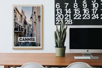 Panneau en bois voyage 20x30cm Cannes France architecture rue 3
