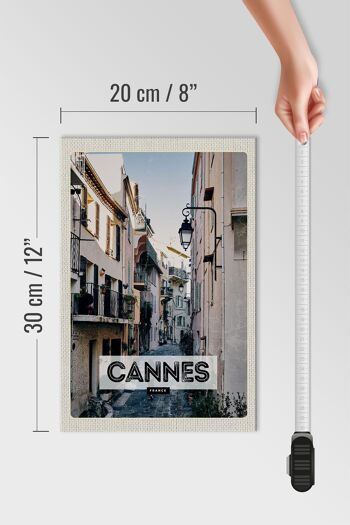 Panneau en bois voyage 20x30cm Cannes France architecture rue 4