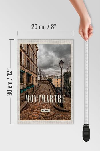 Panneau en bois voyage 20x30cm Montmartre destination voyage vieille ville 4