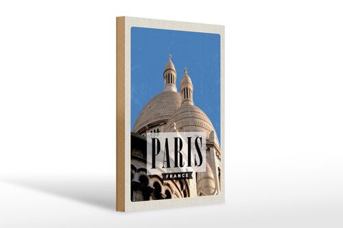 Holzschild Reise 20x30cm Paris France Architektur