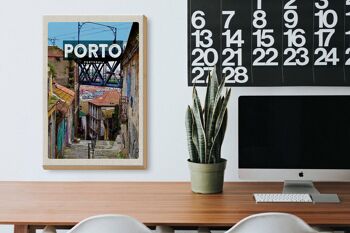 Panneau en bois voyage 20x30cm image de la vieille ville de Porto Portugal 3