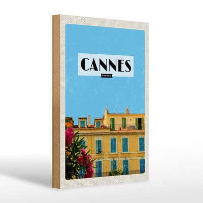 Holzschild Reise 20x30cm Cannes France Frankreich Tourismus