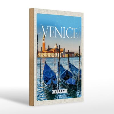 Cartel de madera viaje 20x30cm Venecia Italia Retro