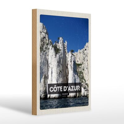 Cartello in legno da viaggio 20x30 cm Costa Azzurra Francia Turismo