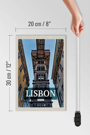 Panneau en bois voyage 20x30cm Lisbonne Portugal tourisme rétro 4