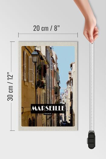 Panneau en bois voyage 20x30cm Marseille France cadeau vieille ville 4
