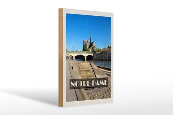 Panneau en bois voyage 20x30cm Notre - Dame Paris Tourisme 1