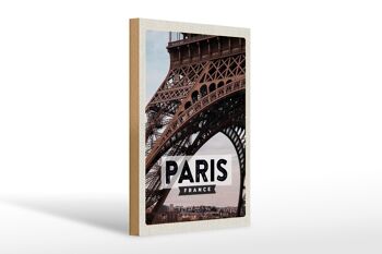Panneau en bois voyage 20x30cm Paris France destination de voyage panneau Tour Eiffel 1