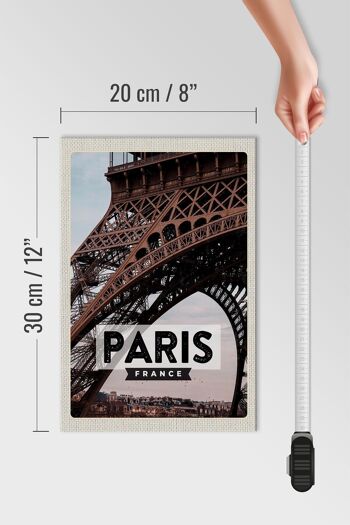 Panneau en bois voyage 20x30cm Paris France destination de voyage panneau Tour Eiffel 4