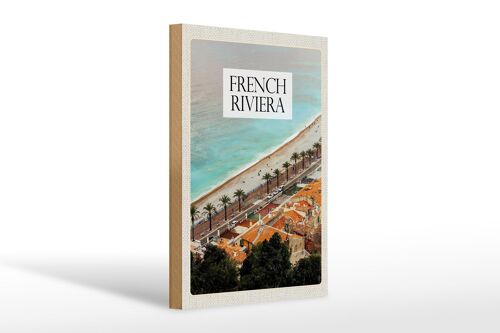Holzschild Reise 20x30cm French Riviera Mittelmeerküste