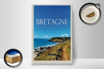 Panneau en bois voyage 20x30cm Bretagne France destination de voyage vacances 2