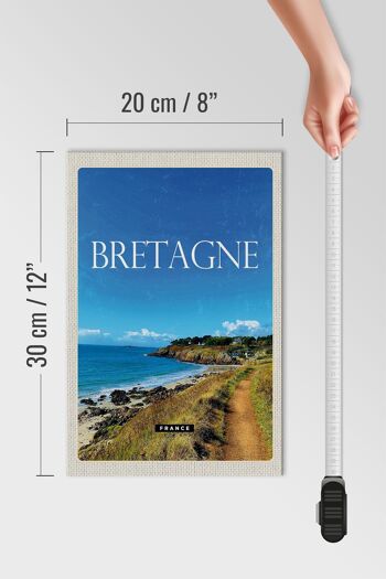 Panneau en bois voyage 20x30cm Bretagne France destination de voyage vacances 4