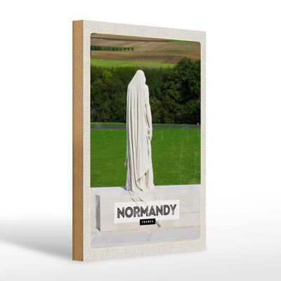 Holzschild Reise 20x30cm Normandy France Skulptur Geschenk