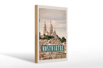 Panneau en bois voyage 20x30cm Affiche panorama Montamartre Paris 1