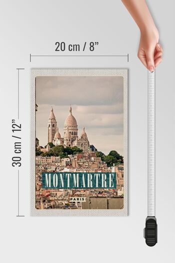 Panneau en bois voyage 20x30cm Affiche panorama Montamartre Paris 4