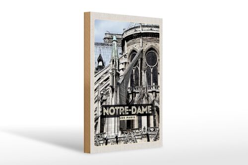 Holzschild Reise 20x30cm Notre-Dame de Paris Architektur