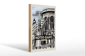 Panneau en bois voyage 20x30cm Architecture Notre-Dame de Paris 1