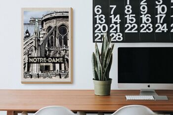 Panneau en bois voyage 20x30cm Architecture Notre-Dame de Paris 3