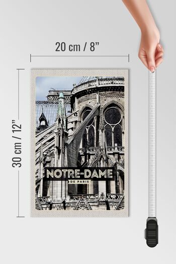 Panneau en bois voyage 20x30cm Architecture Notre-Dame de Paris 4
