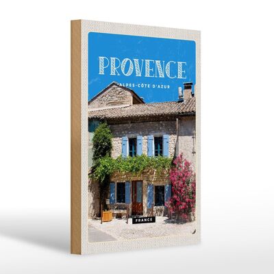 Holzschild Reise 20x30cm Provence alpes-sote d´azur Altstadt