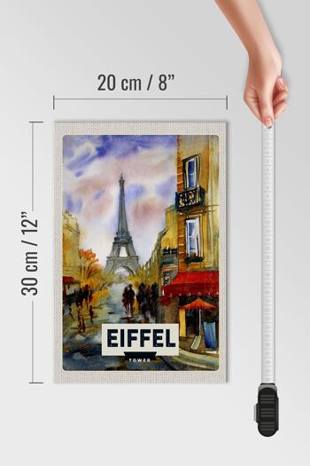 Panneau en bois voyage 20x30cm Tour Eiffel tableau pittoresque art 4