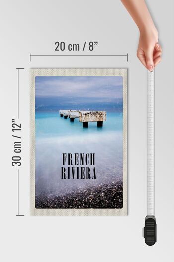Panneau en bois voyage 20x30cm Côte d'Azur affiche de vacances rétro 4