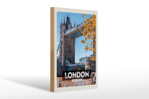 Holzschild Reise 20x30cm London UK Big Ben Reiseziel Schild