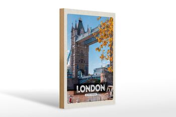 Panneau de voyage en bois 20x30cm, panneau de destination de voyage Londres UK Big Ben 1