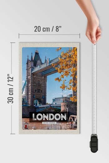 Panneau de voyage en bois 20x30cm, panneau de destination de voyage Londres UK Big Ben 4