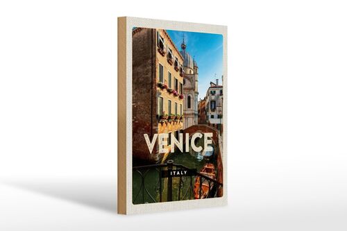 Holzschild Reise 20x30cm Venice Italy Architektur Geschenk