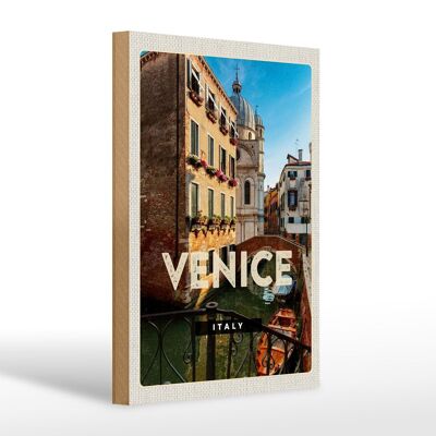Cartello in legno da viaggio 20x30 cm Regalo di architettura Venezia Italia