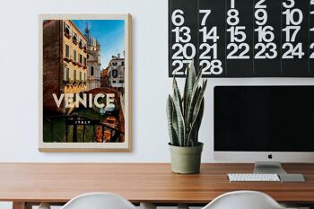 Panneau en bois voyage 20x30cm Venise Italie cadeau architecture 3