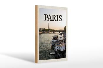 Panneau en bois voyage 20x30cm Paris France destination de voyage panneau fluvial 1
