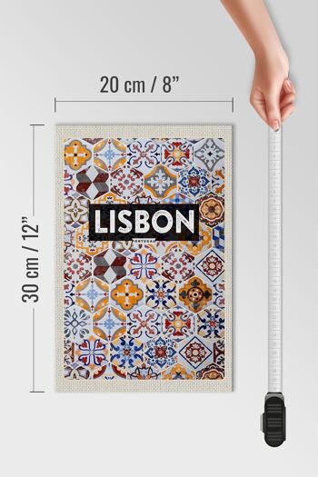 Panneau en bois voyage 20x30cm art mosaïque Lisbonne Portugal 4
