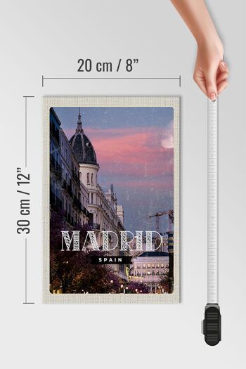 Panneau en bois voyage 20x30cm Madrid Espagne architecture destination de voyage 4